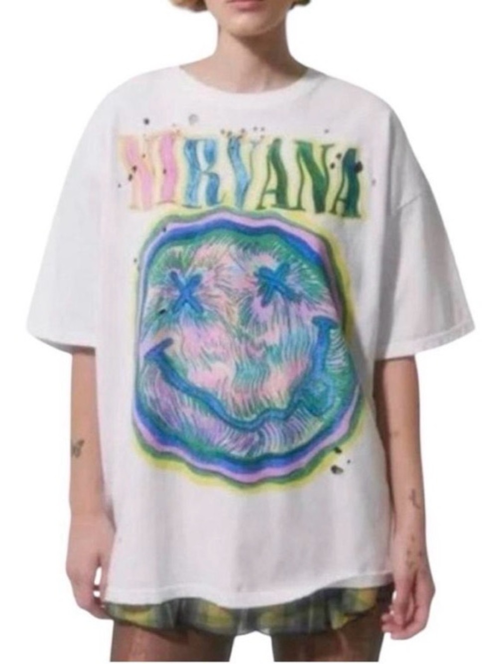 New! Urban outfitters Nirvana distressed tshirt dress size s/m